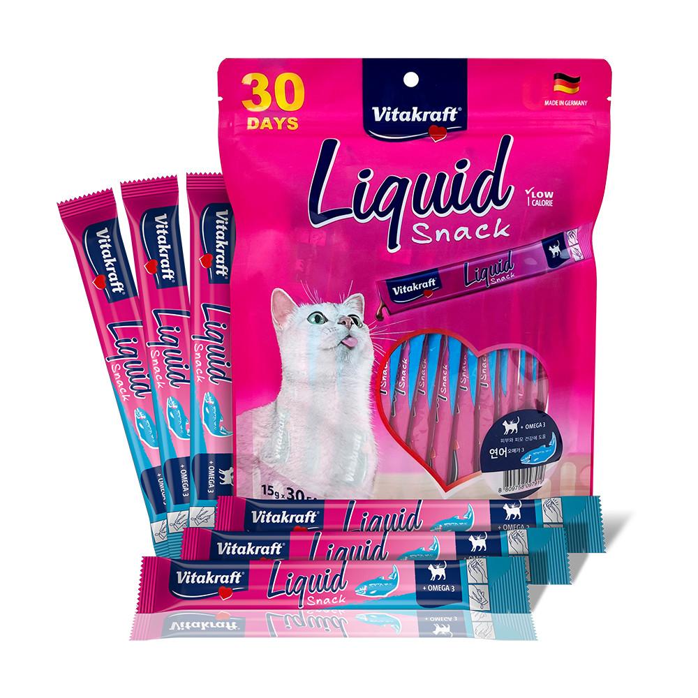 비타크래프트 리퀴드스낵(츄르) 연어+오메가3, 15g X 30p