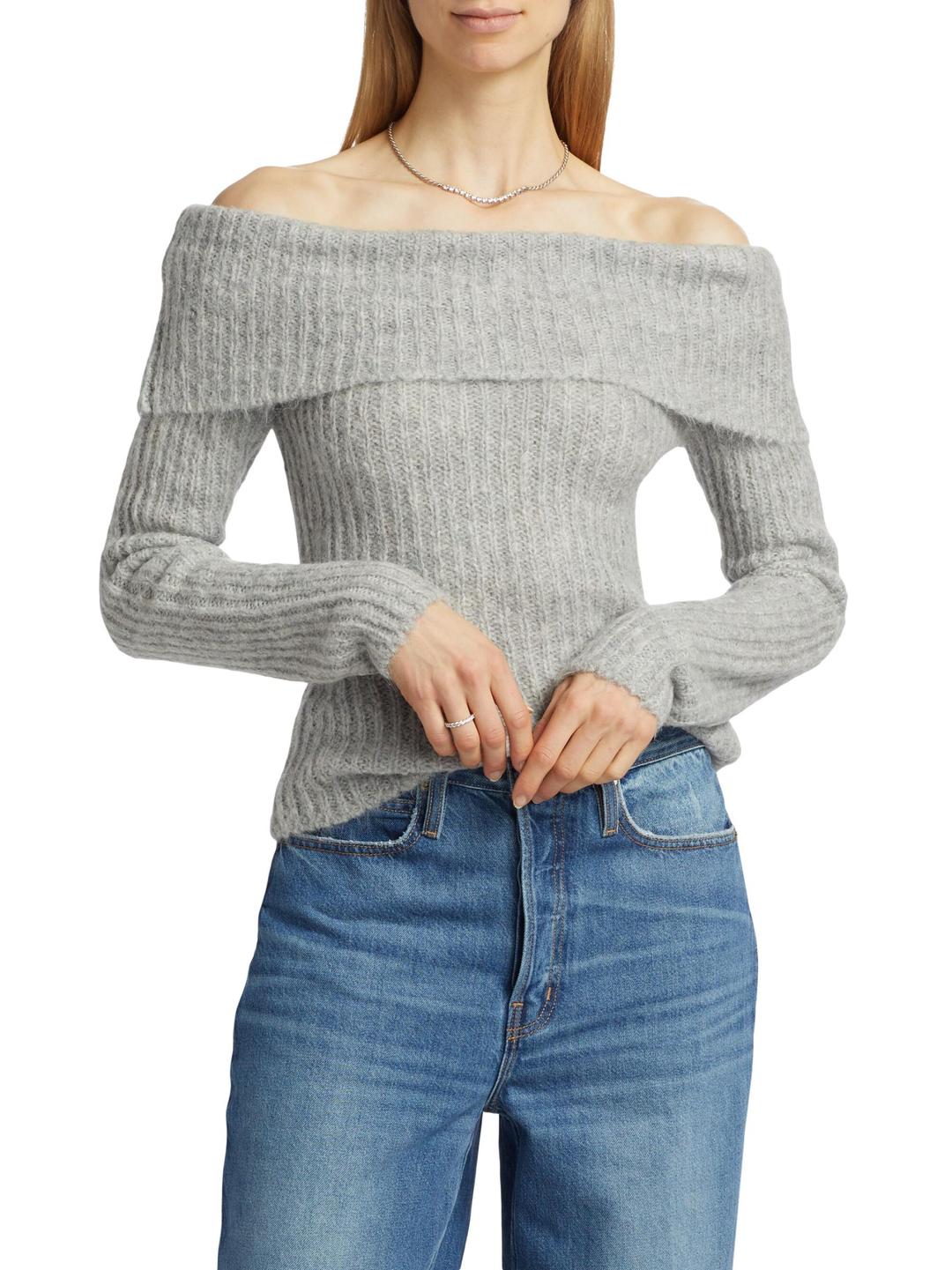 오베론 오프 숄더 스웨터