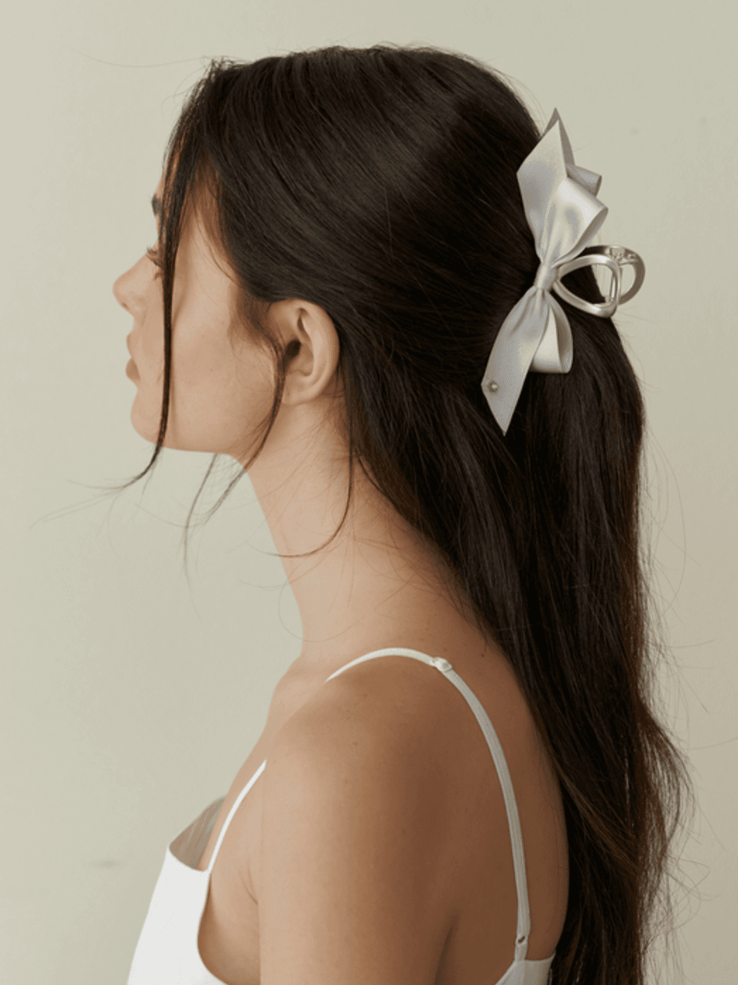 cubic point ribbon silver claw - light grey