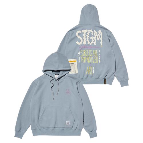 MEMORY OVERSIZED HOODIE BLUE GRAY