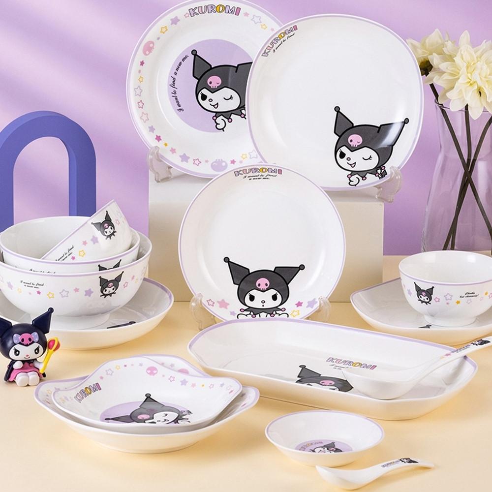 쿠로미 그릇모음 1-6인 식기세트 가벼운 세라믹 도자기 귀여운 접시 자취방 집들이 선물