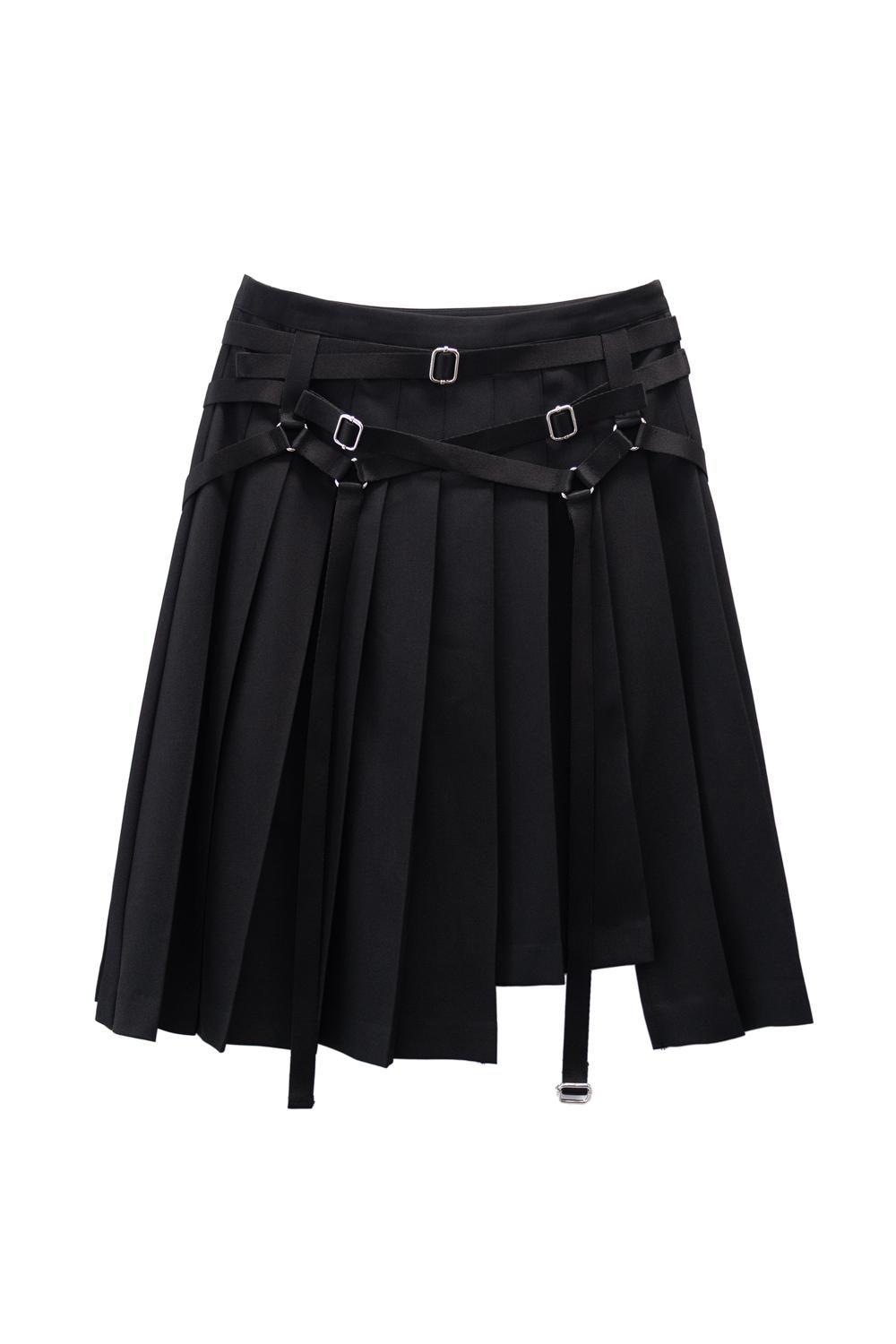 [YOUSHIM] BONDAGE PLEATS SKIRT