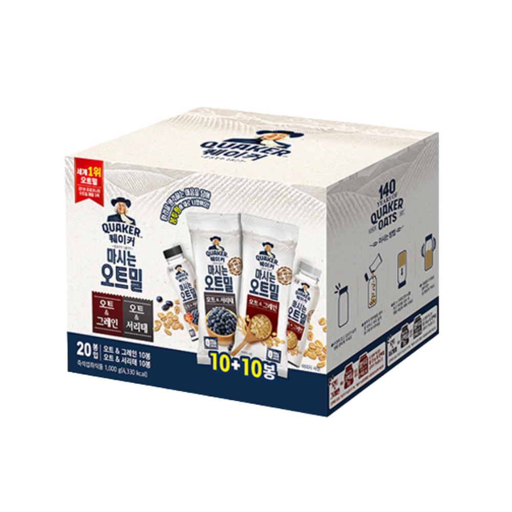 퀘이커 마시는 오트밀 그레인 서리태 각10봉씩 총 20봉 [원산지:상세설명에 표시]