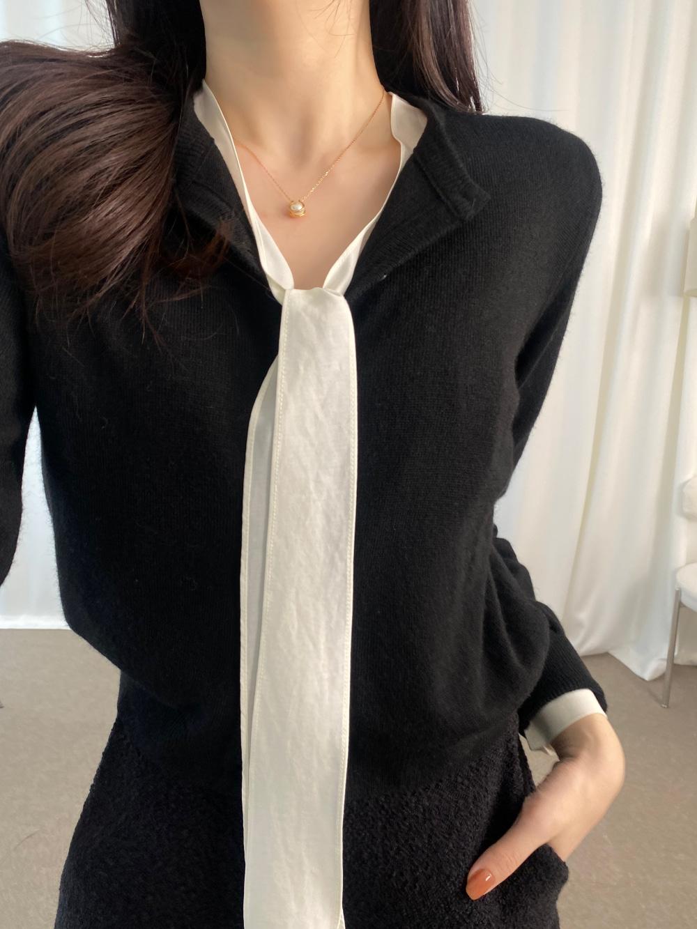 르쇼어 레나 브이넥 타이 블라우스 (크림)