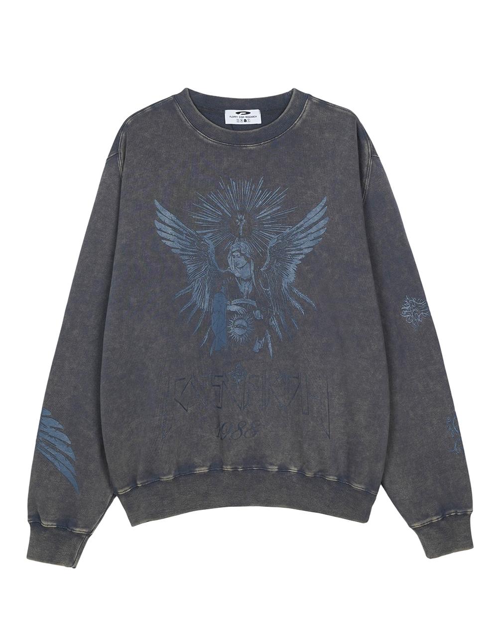 Pigment Washed San Chris Crewneck Slate Gray