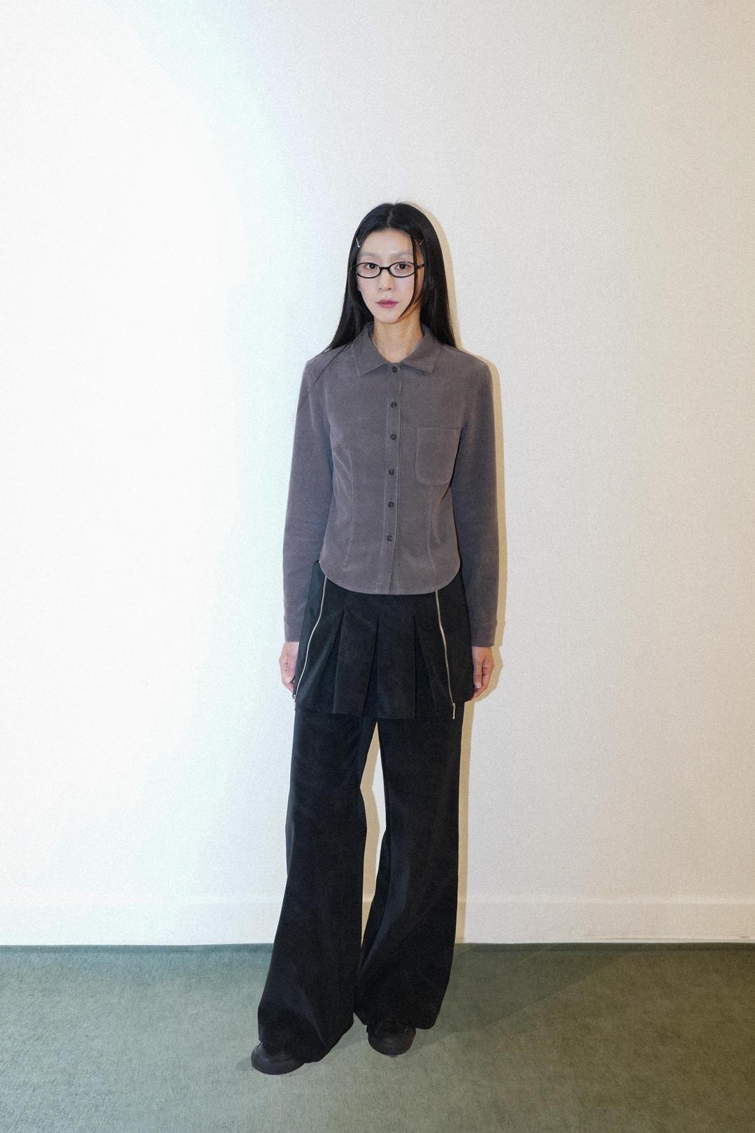 zipper detail skirt pants