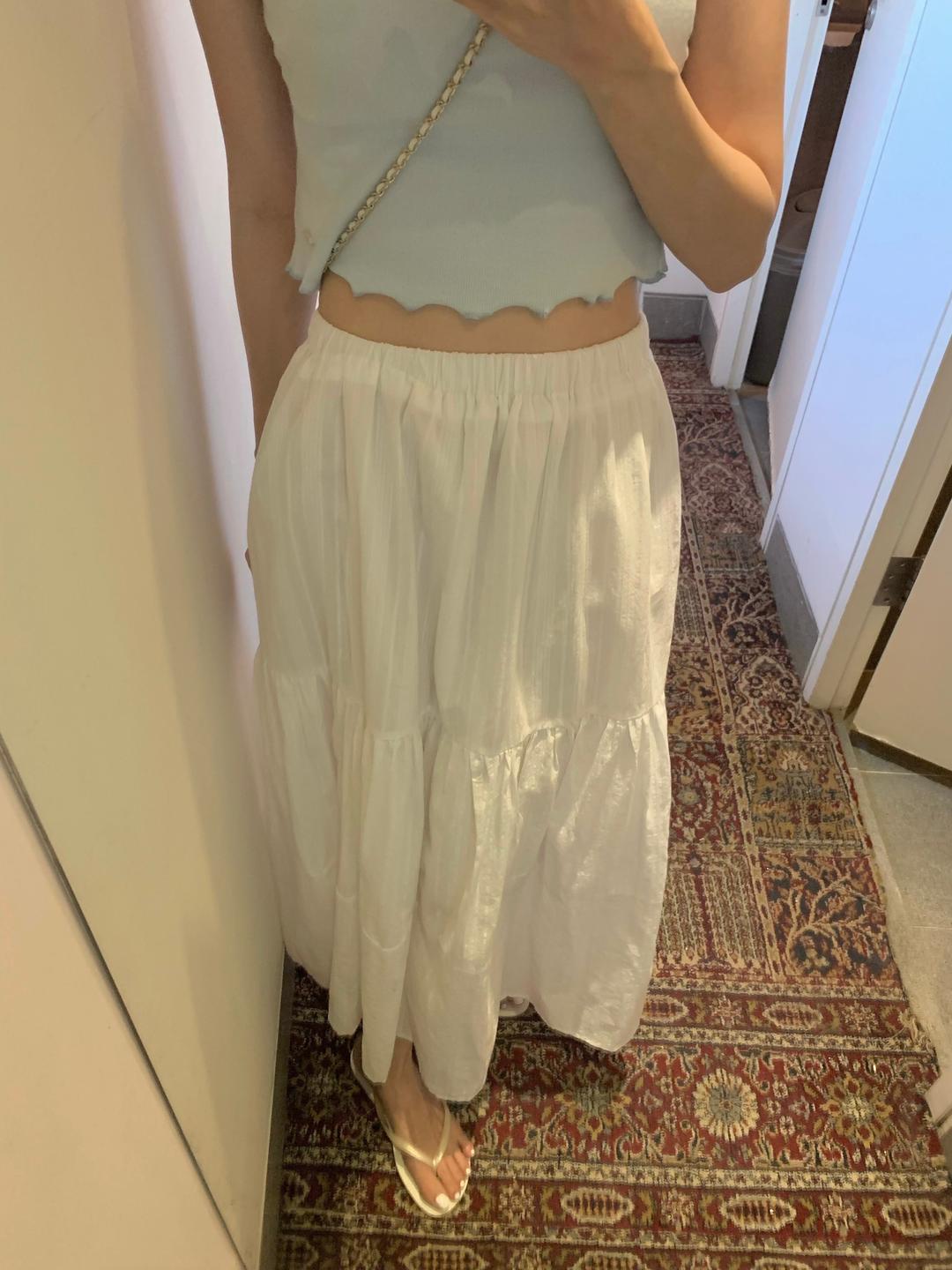 르아브르 캐린 캉캉 아일렛 롱 스커트, 여자 펀칭 캉캉치마