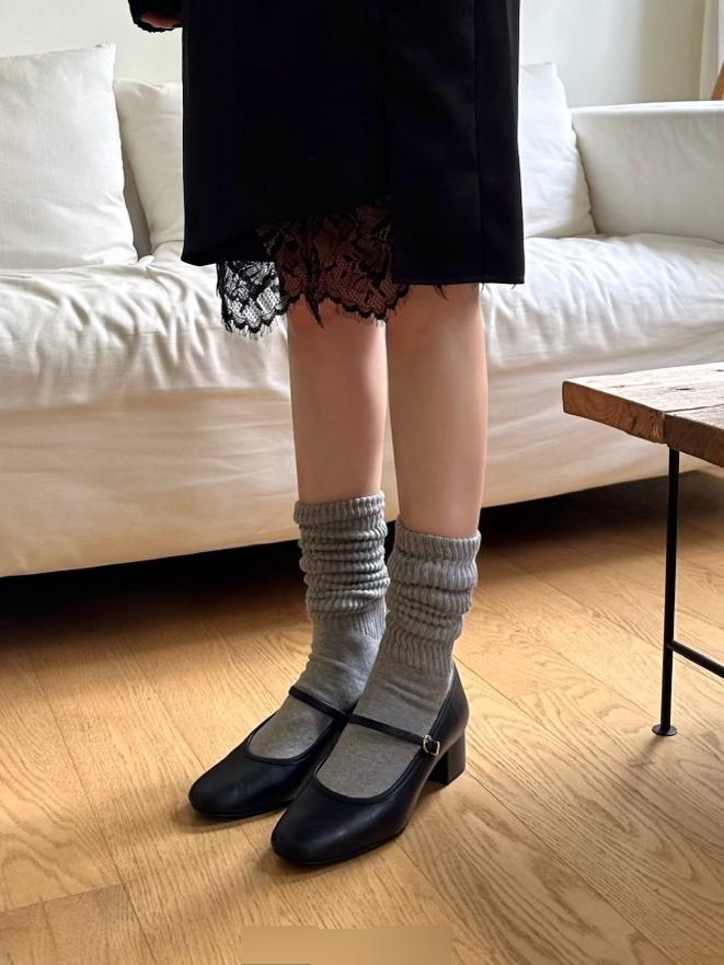 모노플로르 소프트 골지 니삭스 루즈 레그 워머 양말 반스타킹