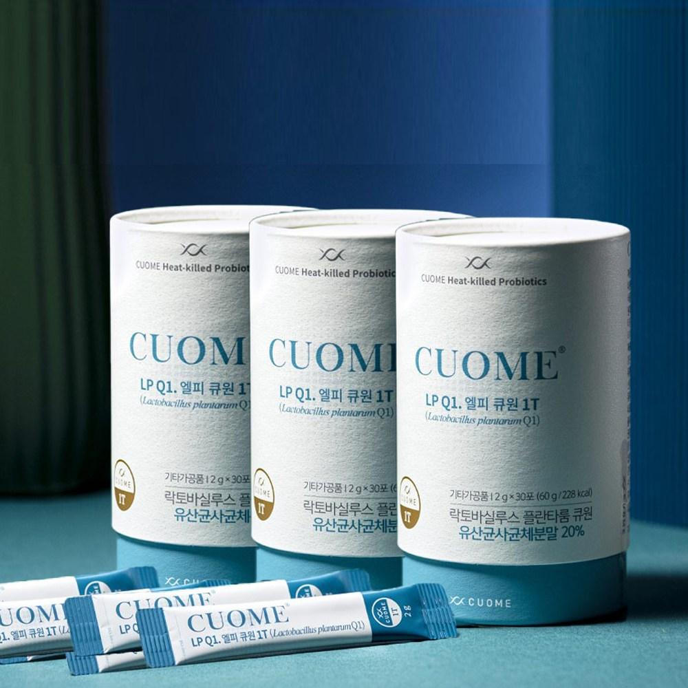 큐옴 바이오 1조 유산균 엘피큐원 1T 포스트바이오틱스, 60g, 3개