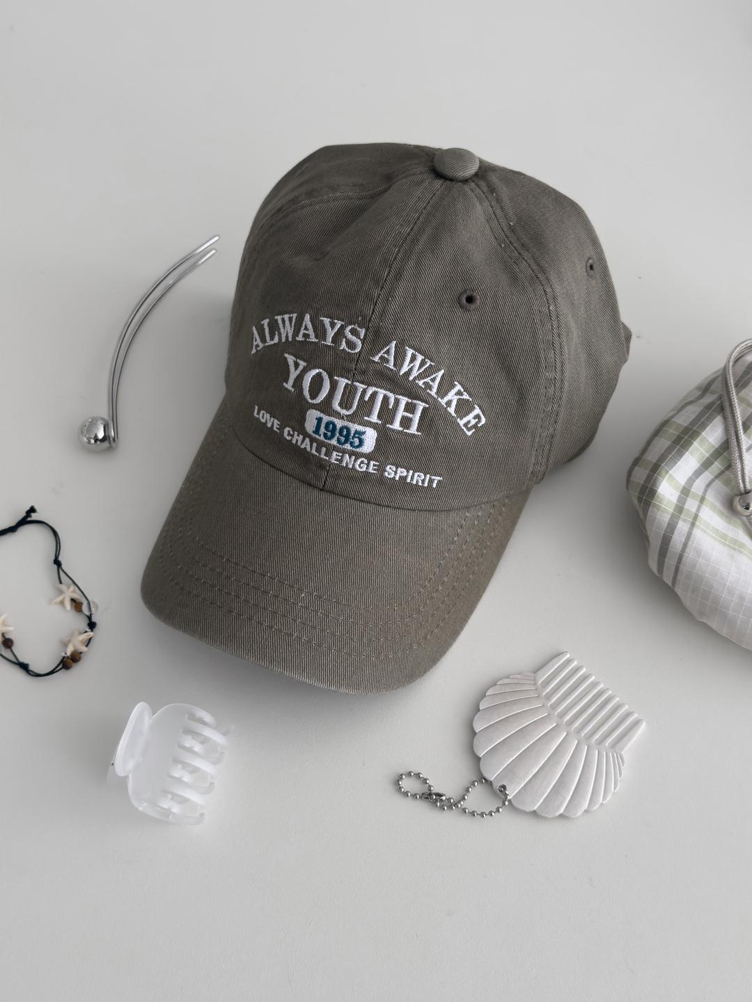 유스 데님 볼캡 카키