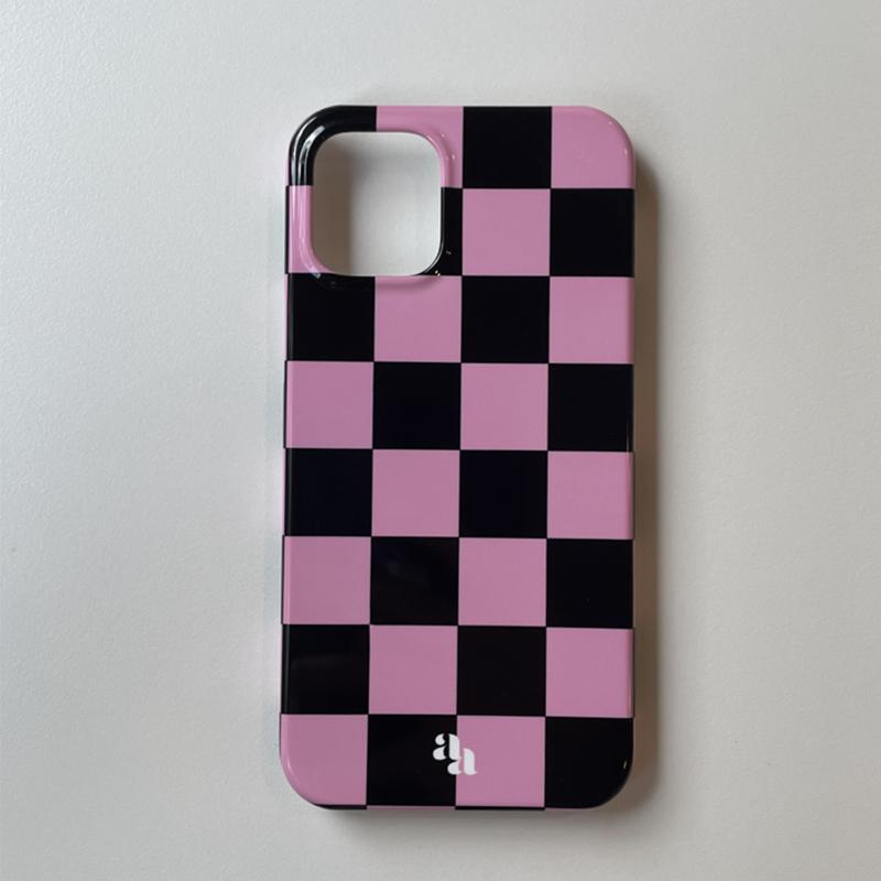 check mate phone case (black+pink)