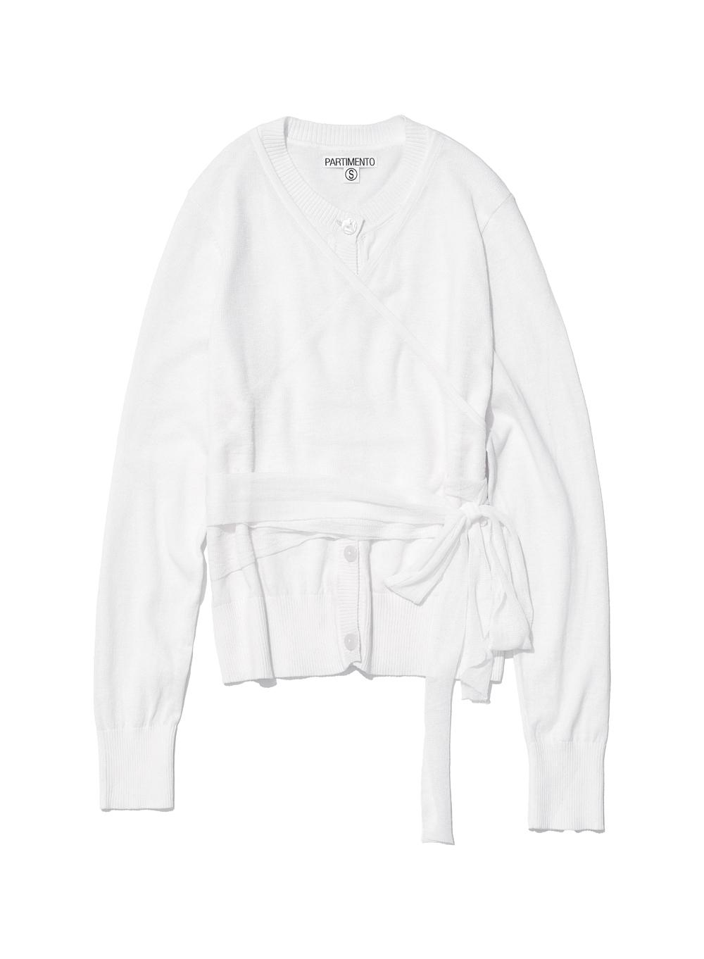 [WOMEN] LAYERED CROSS BODY WRAP CARDIGAN_WHITE