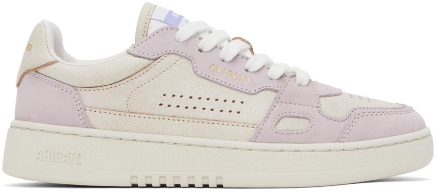 Beige & Purple Dice Lo Sneakers