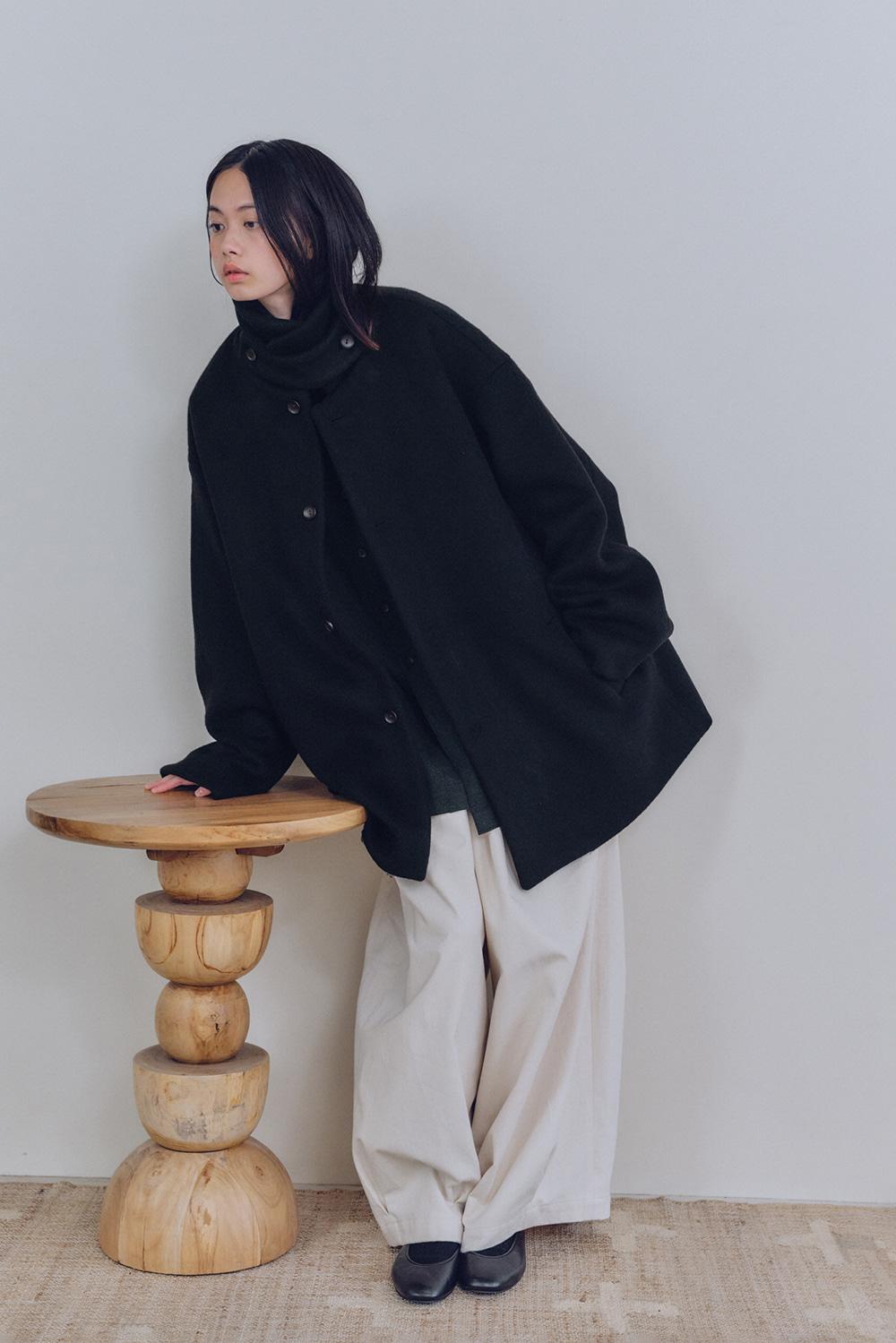 unisex luxe midi coat black [3color]