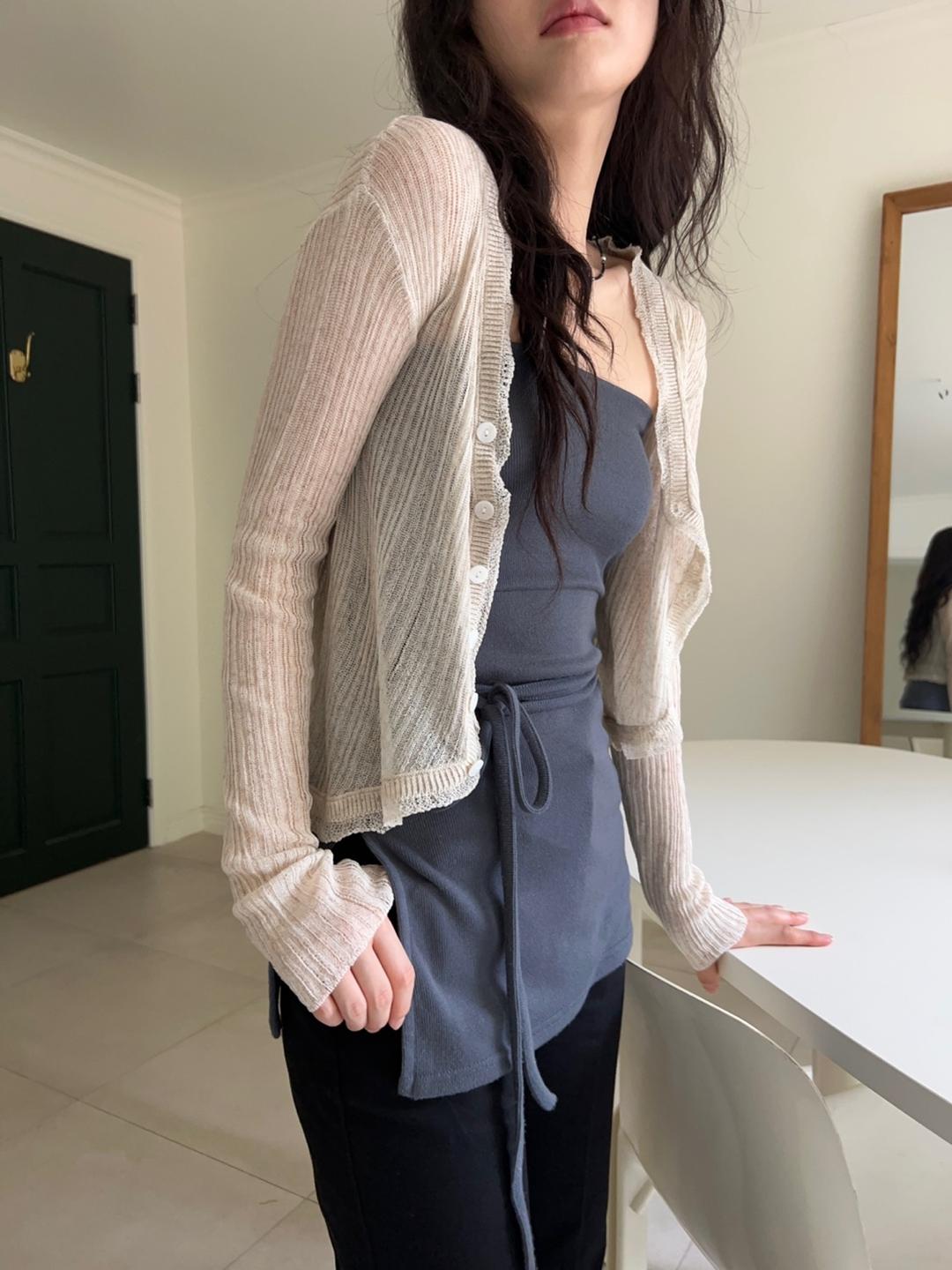 lace soft linen cardigan