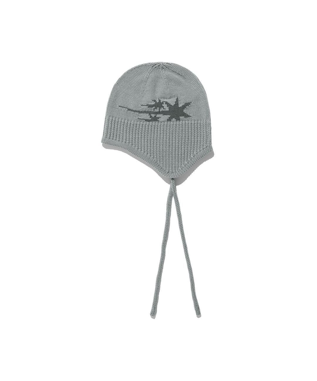 3STARS LOGO EARCAP BEANIE[GREY]