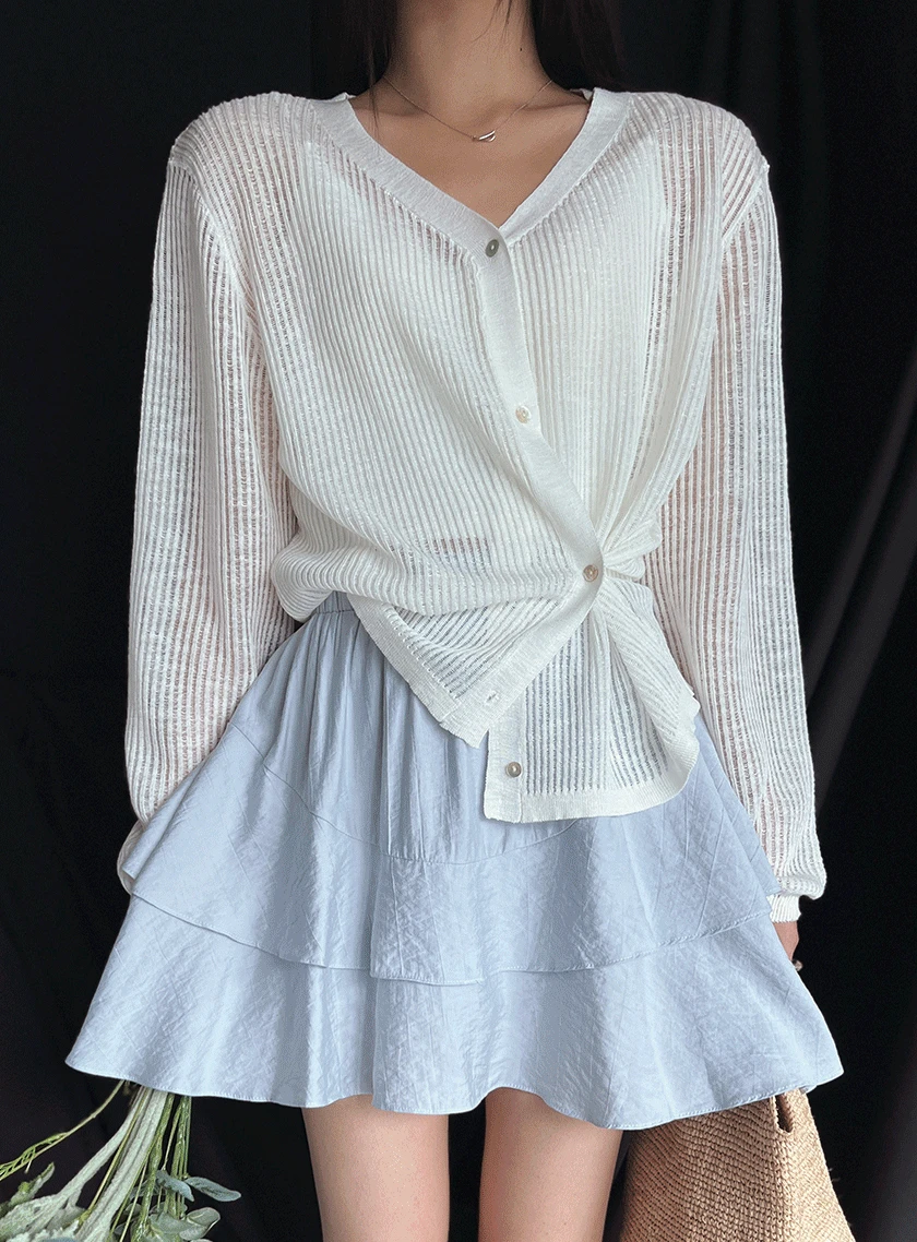 선셋 시스루 투웨이 니트가디건