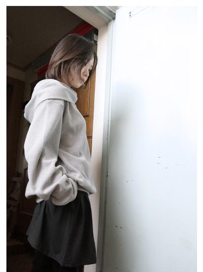 리브드 오프 후드 톱 (3c)