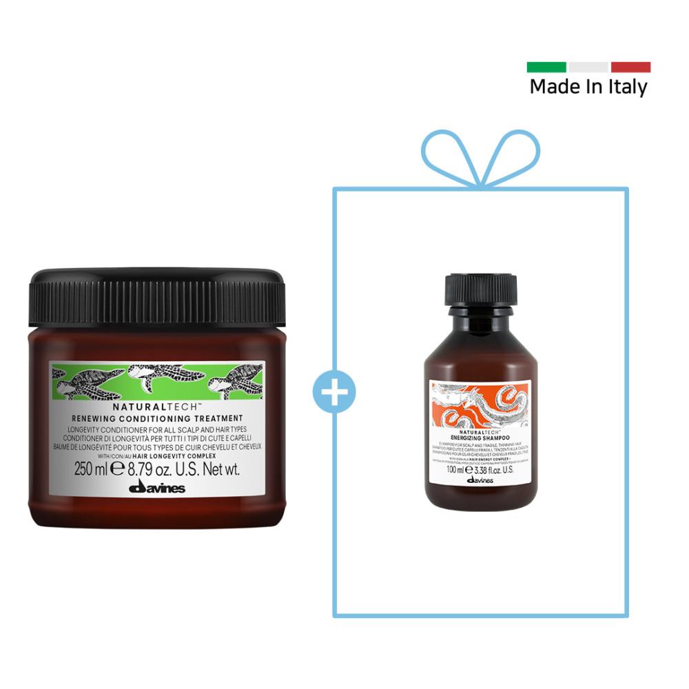 [다비네스] 리뉴잉 컨디셔닝 트리트먼트 250ml + 에너자이징 샴푸 100ml