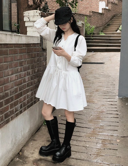 아일린리본미디원피스