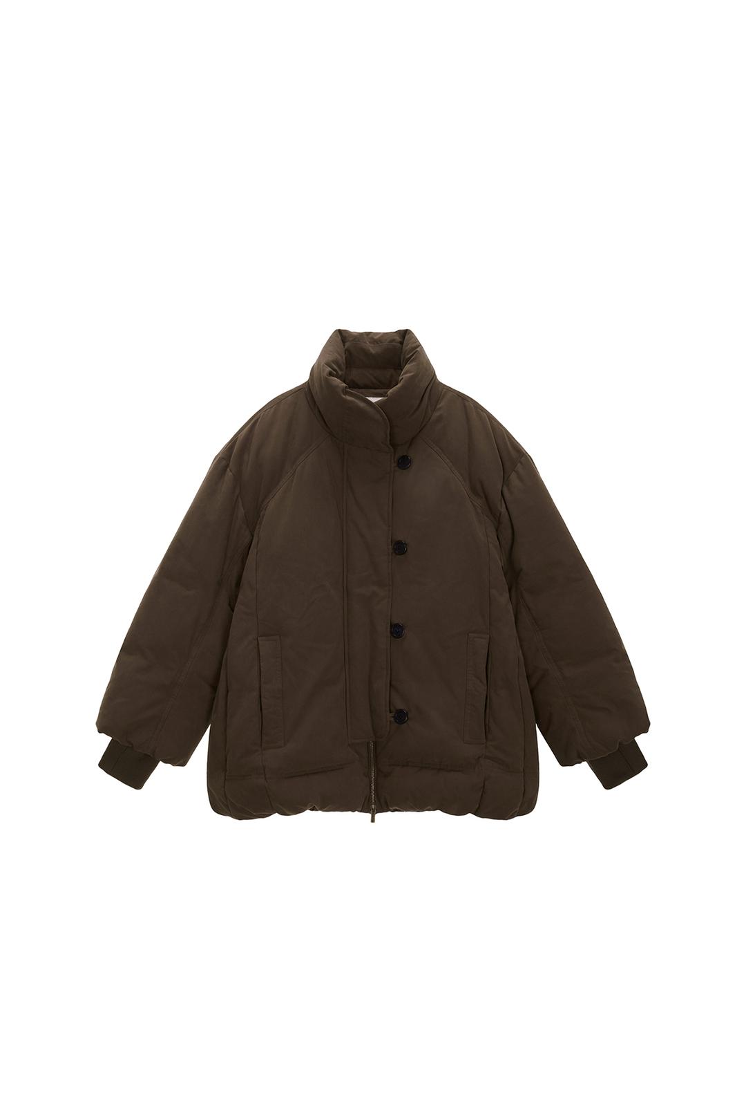 WASHED BUTTON DOWN JUMPER IN KHAKI