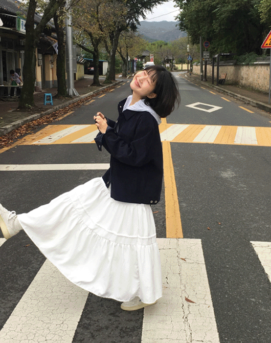 솔꾸 *주문폭주*추천! 두유 프릴 캉캉 롱 스커트 (2color)