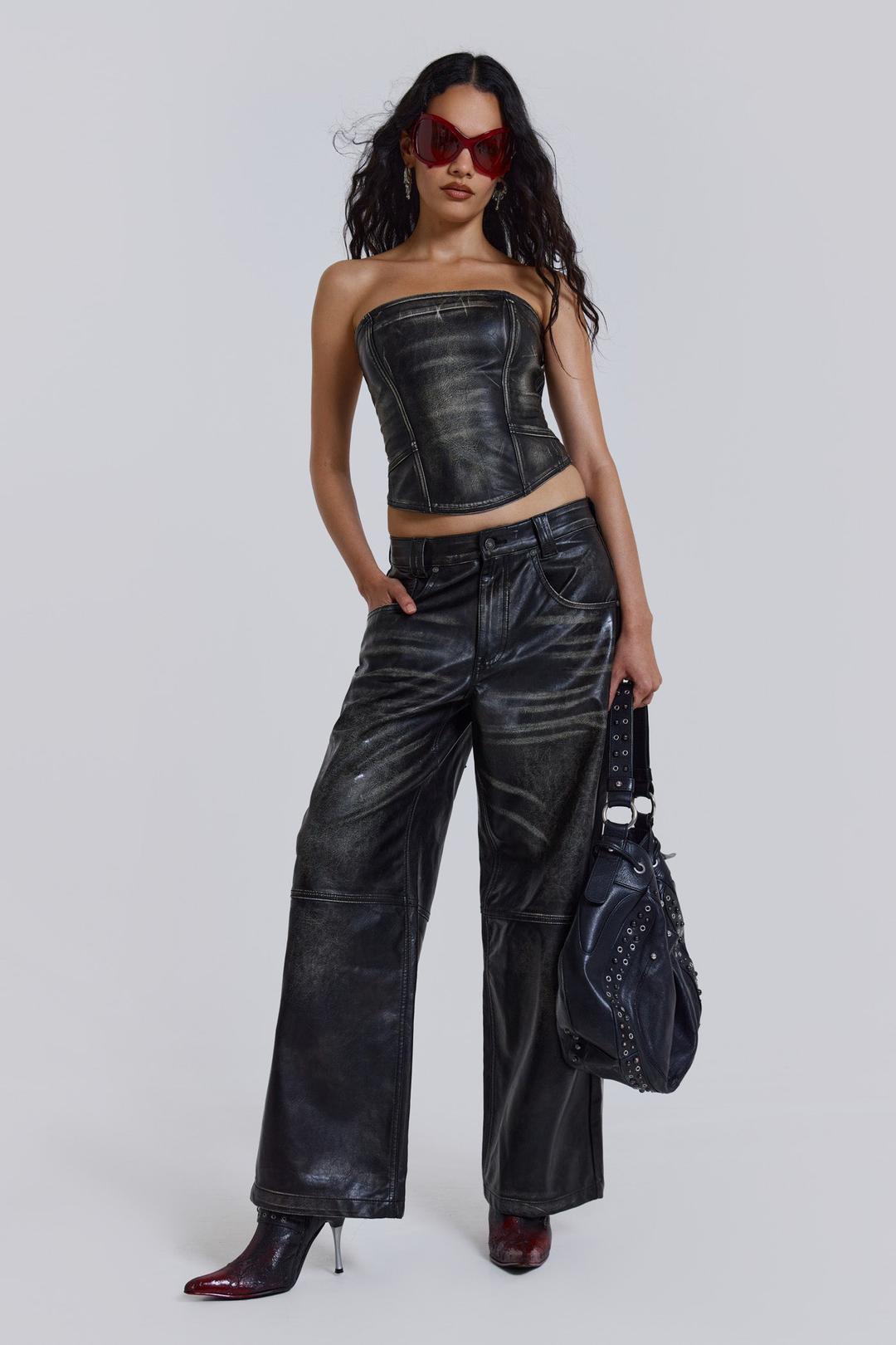 Ash Faux Leather Colossus Trousers - W24 / Black
