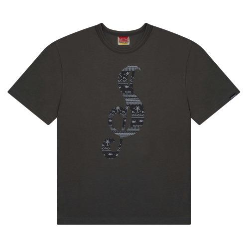 S CLEF BANDANA TEE (CHARCOAL)
