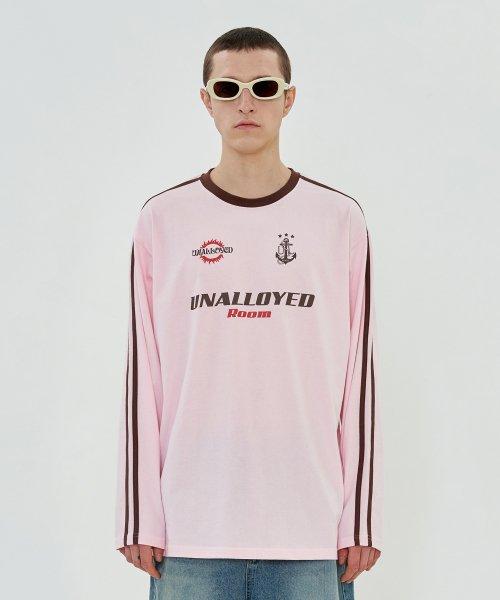 로고 풋볼 롱슬리브 티셔츠 / 핑크