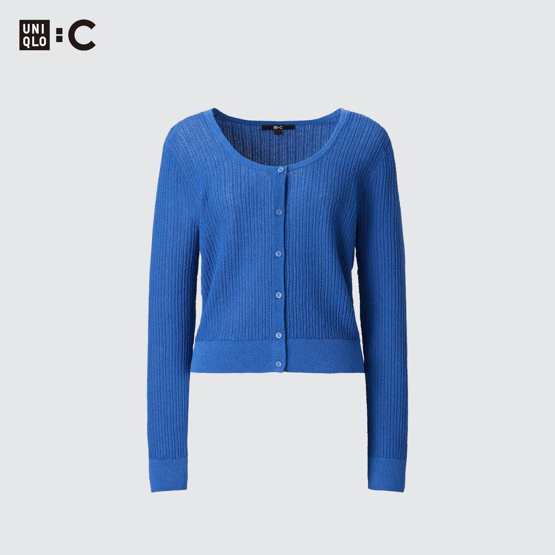 레이스라운드넥쇼트가디건(긴팔) | UNIQLO KR
