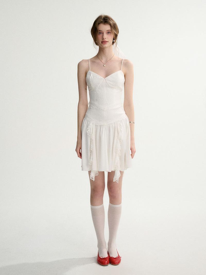 백리스 레이스 미니원피스