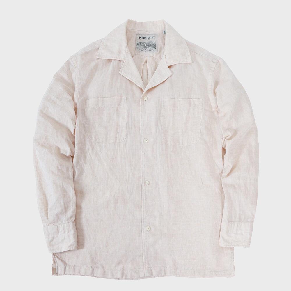 쿠반 오픈카라 린넨 셔츠 (샌드)