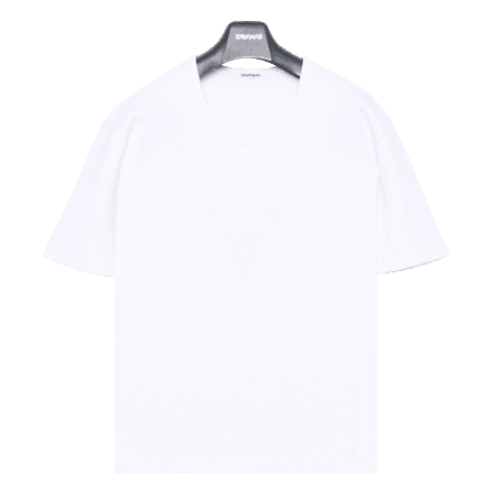 A 헤비코튼 하프U넥 티셔츠 2-퓨어 화이트