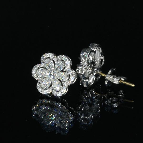데이지 플라워 다이아몬드 귀걸이 18k
