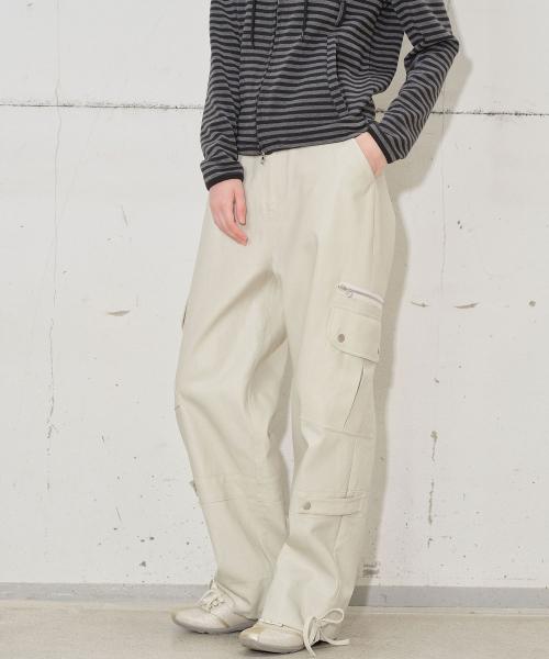타입서비스(TYPESERVICE)  Coated Snap Pants [Ivory] - 사이즈 & 후기 | 무신사