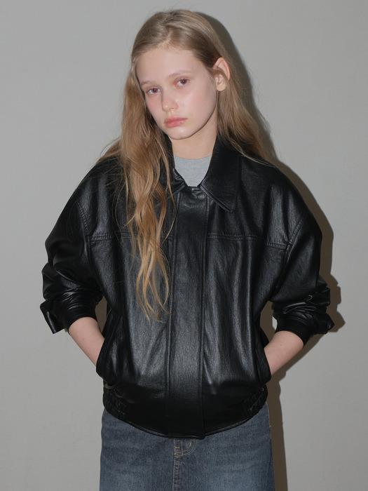 A FAUX LEATHER JUMPER_BLACK
