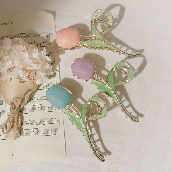 리티아 튤립꼬임메탈집게핀(플라워)