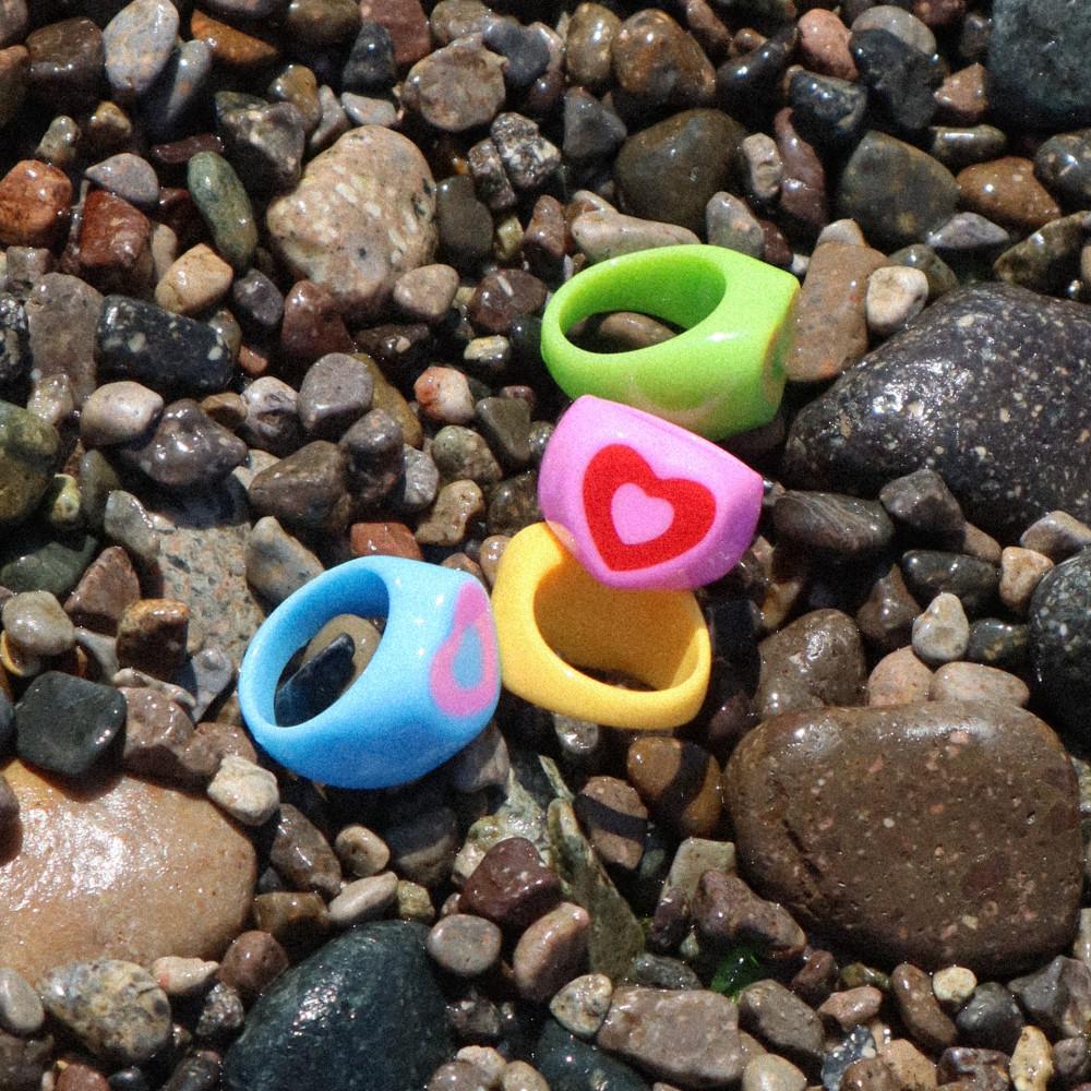 Heart on Heart Ring 하트 온 하트 링 반지 귀여운 키치 패션 우정템