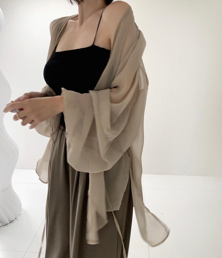 [made]블랑 쉬폰 랩 가디건