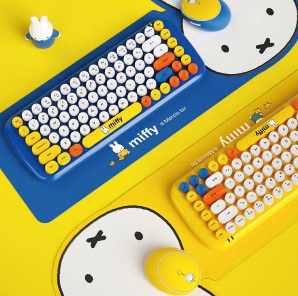 미피 무선 키보드 마우스 패드 세트 귀여운 독특한 노트북 컴퓨터 컬러 예쁜