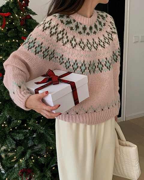 포레드센느 (알파카,울) 크리스 노르딕 니트 3color