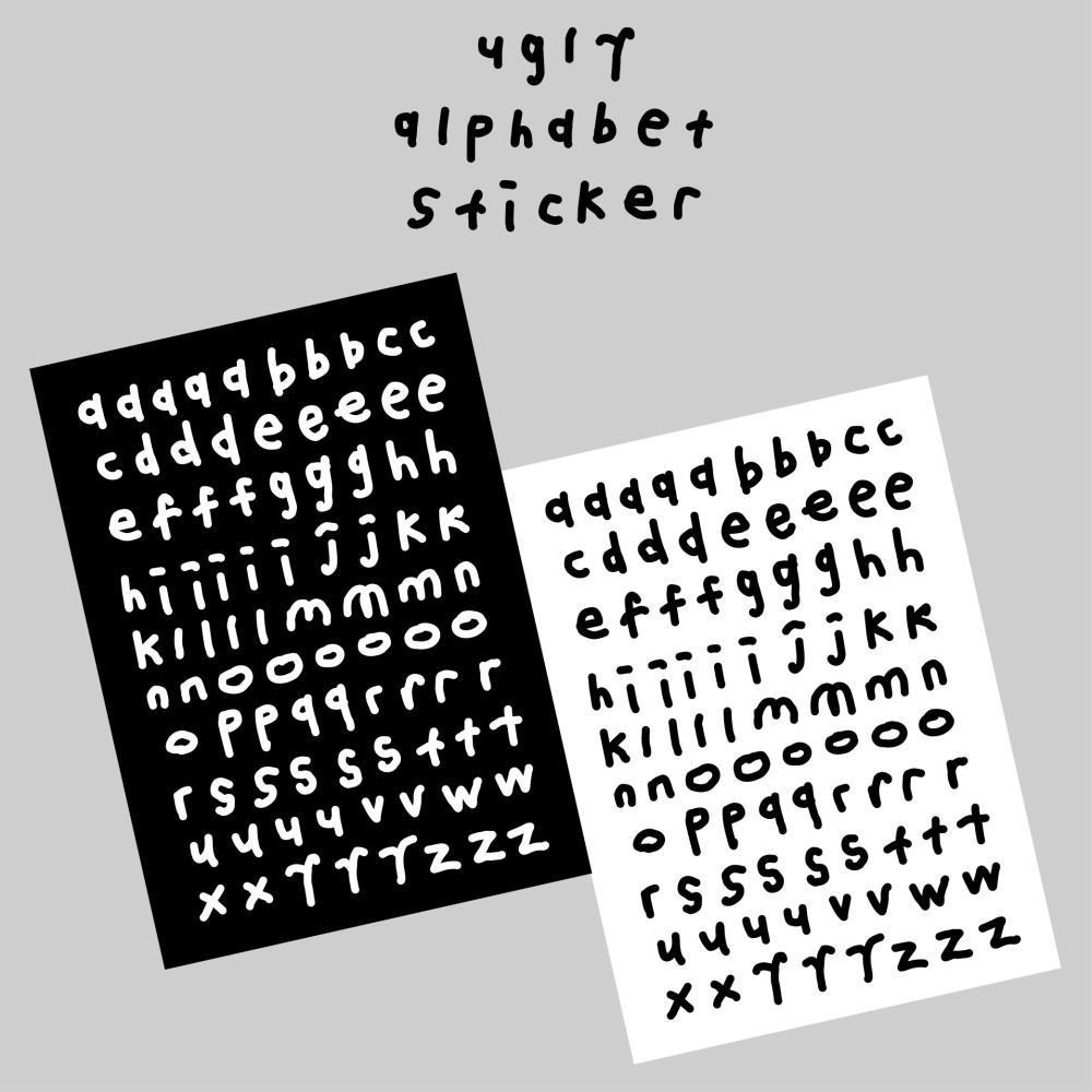 [옥토] 어글리 소문자 알파벳 리무버블 스티커 / 알숫스 다꾸스티커