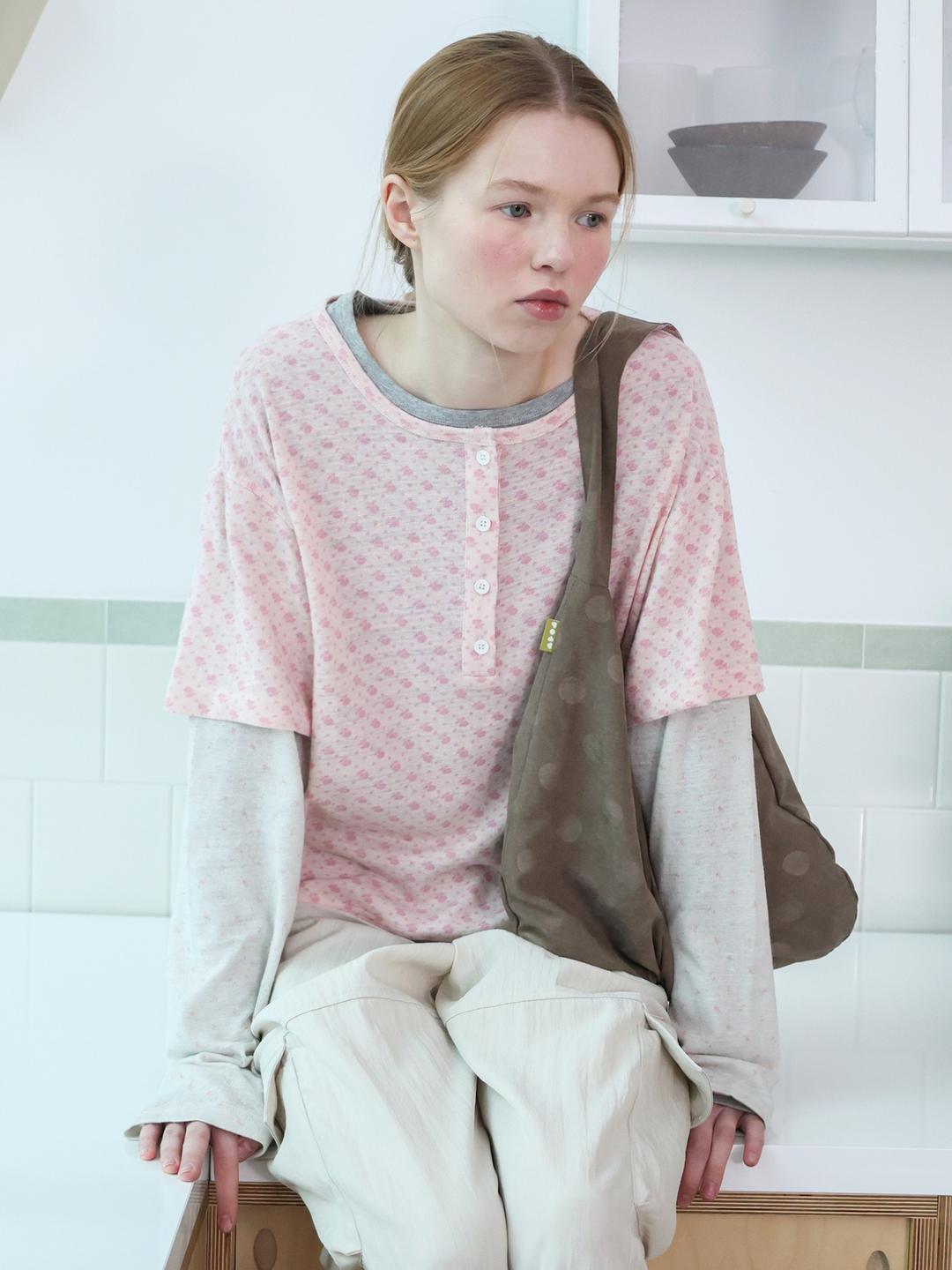 Flower Double Layered Top - Pink