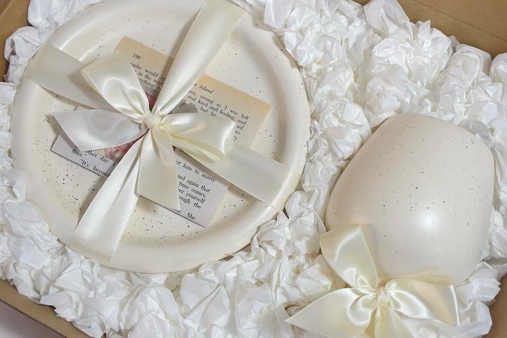 도넛 접시+도자기 와인잔 선물세트 집들이선물 신혼부부 홈카페