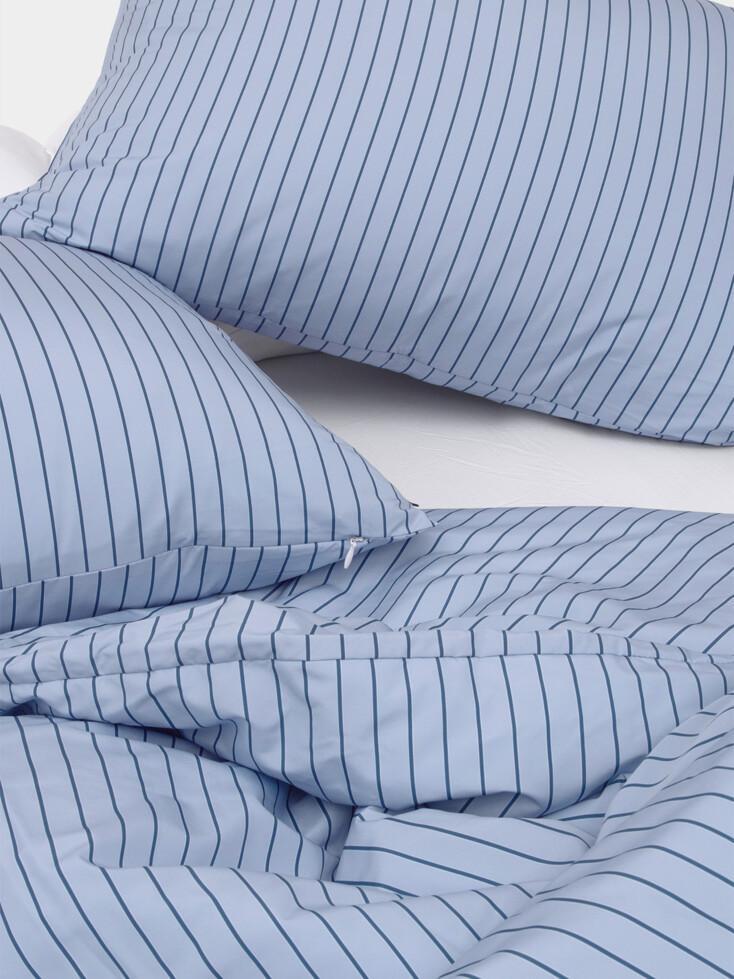 논더스트 클래식 스트라이프 알러지케어 이불커버 - 블루 (SS단품+패딩솜 추가)
