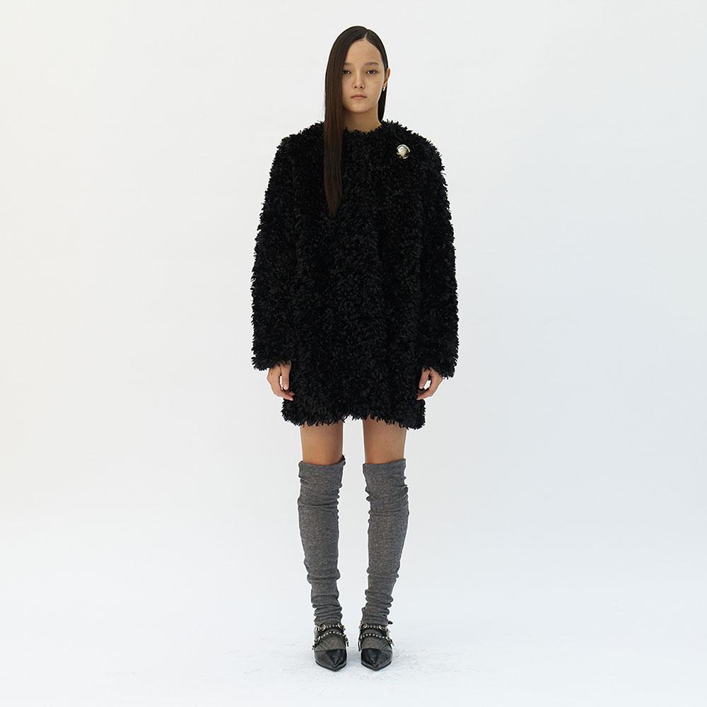 Eco Fur Coat (Black)