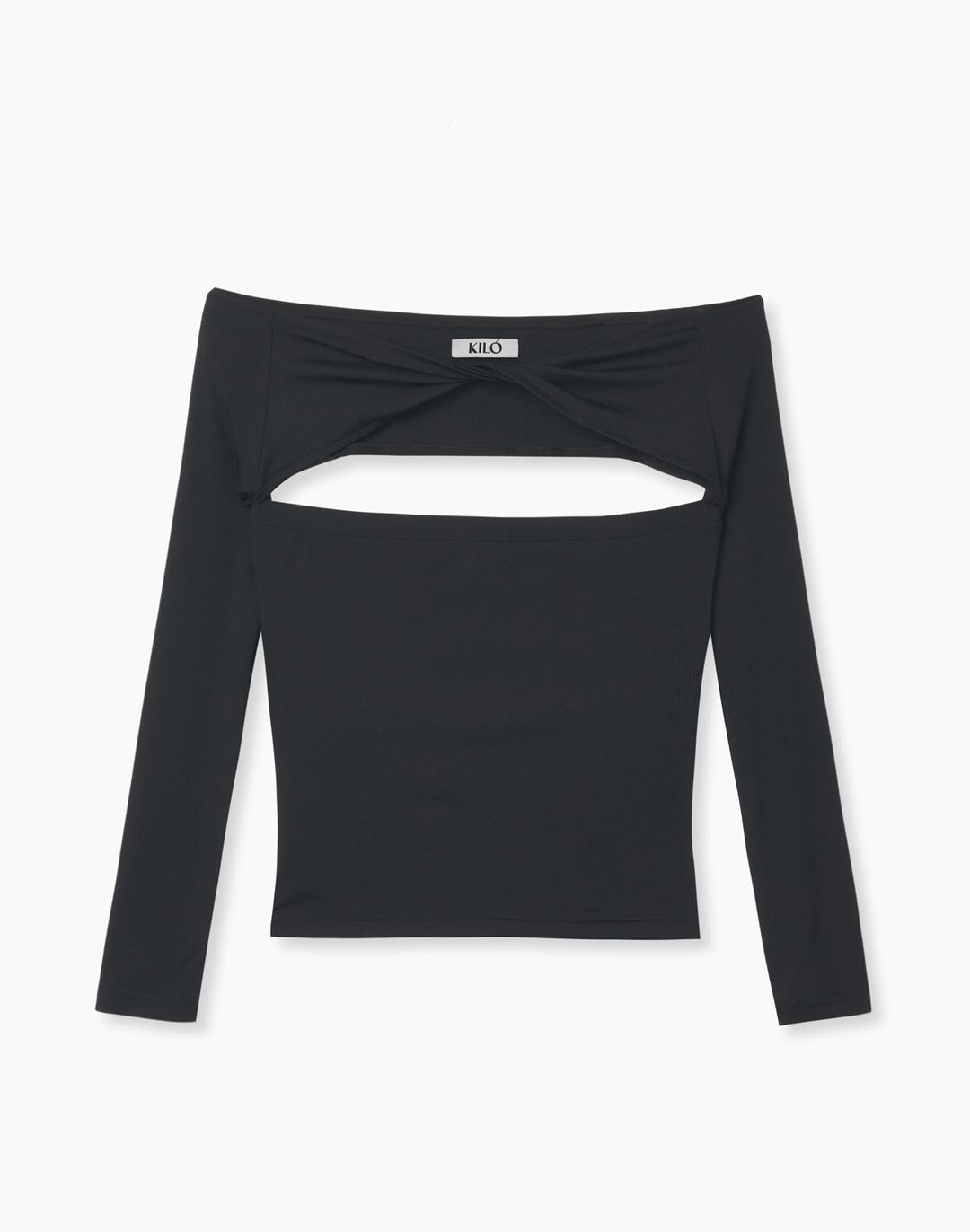 LAYERED TWIST TOP (BLACK)
