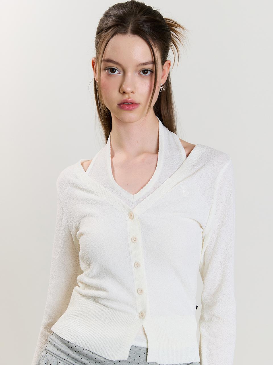 LVTR HALTERNECK CARDIGAN SET(WHITE)