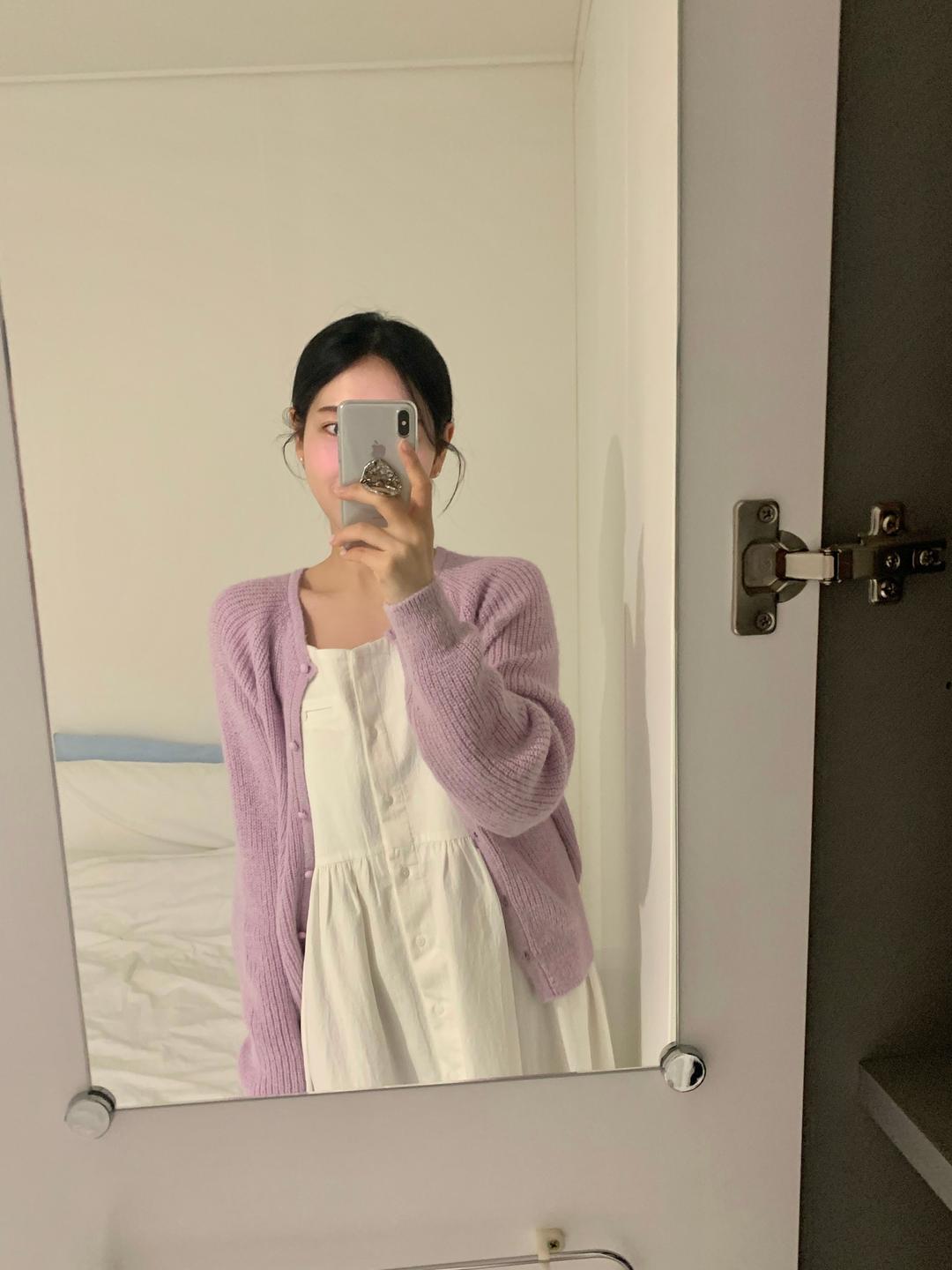 클로버 알파카 가디건