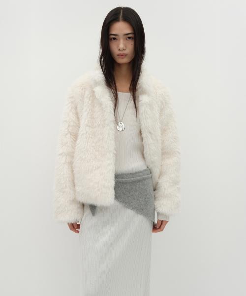 HAIRY FUR JACKET [IVORY]